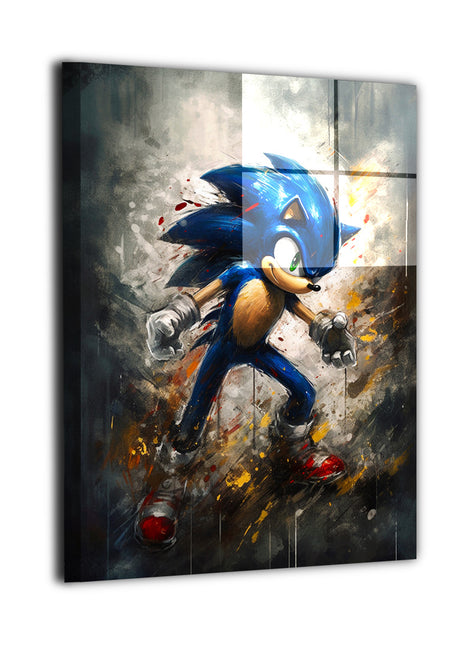 Sonic the hedgehog Art | Acrylic, Metal & Canvas - Snapping Turtle Gallery