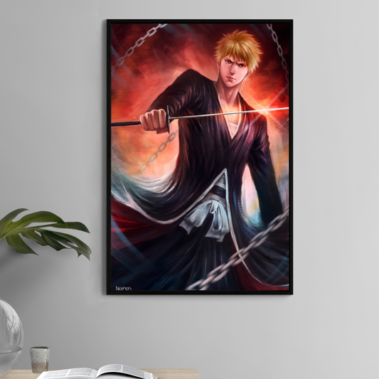 Bleach anime Ichigo 11x17 print – Soul Reaper swinging Zangetsu in motion