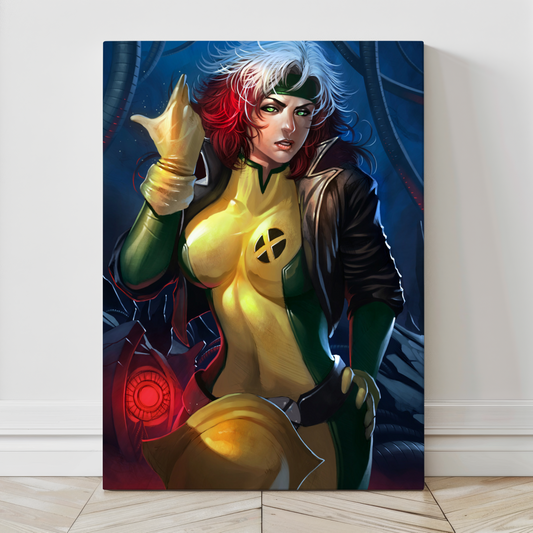 Large 24x36 canvas of Rogue with signature hair streaks and attitude