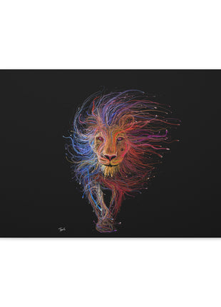 Spectrum King – Vibrant Line Art Lion Wall Print | STG Collection - Snapping Turtle Gallery