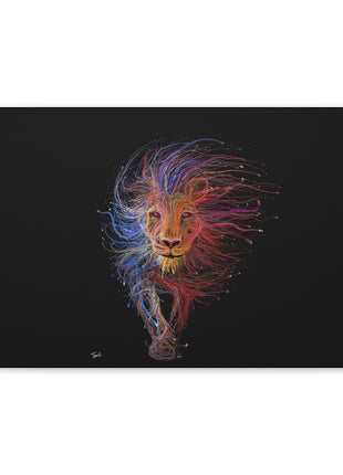 Spectrum King – Vibrant Line Art Lion Wall Print | STG Collection - Snapping Turtle Gallery