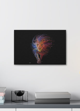 Spectrum King – Vibrant Line Art Lion Wall Print | STG Collection - Snapping Turtle Gallery