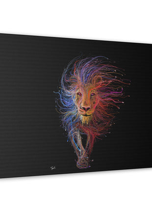 Spectrum King – Vibrant Line Art Lion Wall Print | STG Collection - Snapping Turtle Gallery