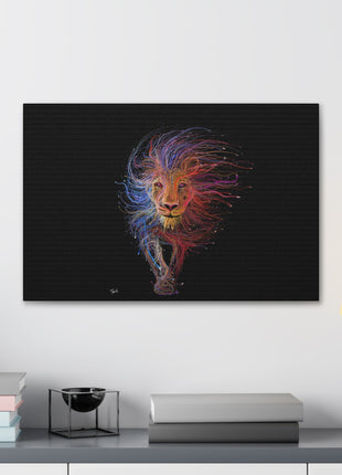 Spectrum King – Vibrant Line Art Lion Wall Print | STG Collection - Snapping Turtle Gallery