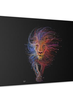 Spectrum King – Vibrant Line Art Lion Wall Print | STG Collection - Snapping Turtle Gallery