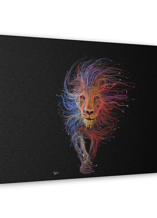 Spectrum King – Vibrant Line Art Lion Wall Print | STG Collection - Snapping Turtle Gallery