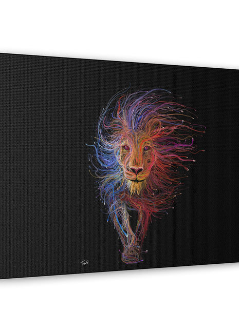 Spectrum King – Vibrant Line Art Lion Wall Print | STG Collection - Snapping Turtle Gallery