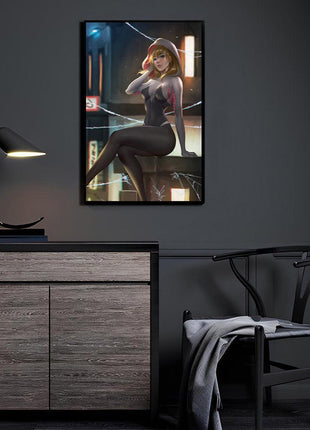 Spider-Gwen Wall Art | Marvel Spider-Man Acrylic, Metal & Canvas - Snapping Turtle Gallery