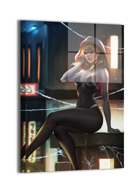 Spider-Gwen Wall Art | Marvel Spider-Man Acrylic, Metal & Canvas - Snapping Turtle Gallery