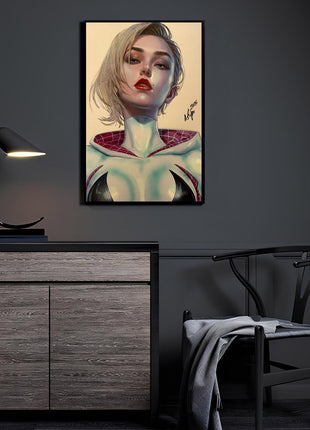 Spider-Gwen Wall Art | Marvel Spider-Verse HD Acrylic, Metal & Canvas - Snapping Turtle Gallery