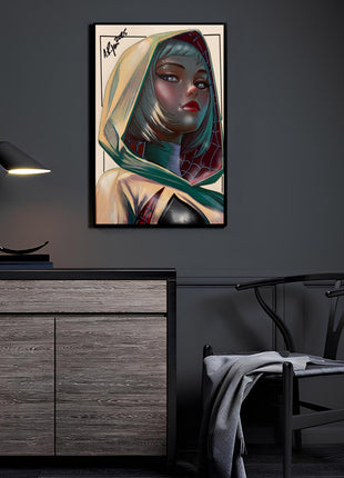 Spider-Gwen Wall Art | Spider-Verse Ultra-HD Acrylic, Metal & Canvas - Snapping Turtle Gallery