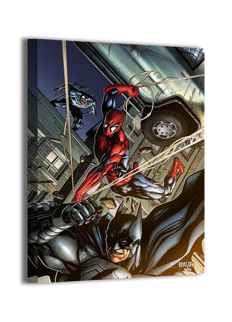 Spider-Man & Batman Wall Art | Webs & Shadows | Snapping Turtle Gallery [variant_option1] Print, Premium Wall Art by Snapping Turtle Gallery