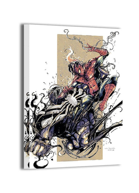 Spider-Man vs Venom Art - Ultra-HD Acrylic & HD Metal Gallery Print - Marvel Symbiote Comic Artwork - Premium Wall Decor