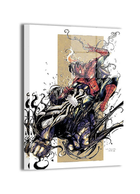 Spider-Man vs Venom Art - Ultra-HD Acrylic & HD Metal Gallery Print - Marvel Symbiote Comic Artwork - Premium Wall Decor