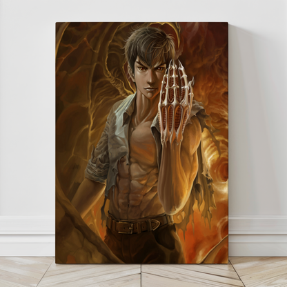 24x36 Nūbē canvas print – Hell Teacher anime art with demon claw