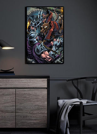 Splinter vs Shredder Wall Art | Vengeance Clash | Snapping Turtle Gallery - Snapping Turtle Gallery