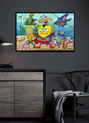 SpongeBob Justice League Art | Acrylic, Metal & Canvas [variant_option1] Print, Premium Wall Art by Snapping Turtle Gallery