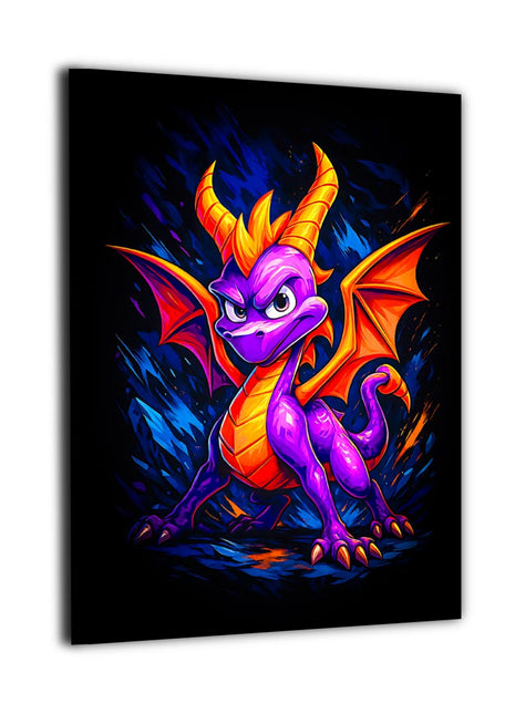 Purple Dragon Flame Spyro the Dragon canvas wall art