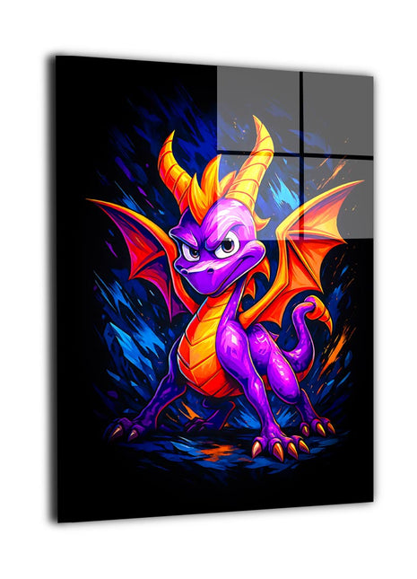 Purple Dragon Flame Spyro the Dragon metal wall art