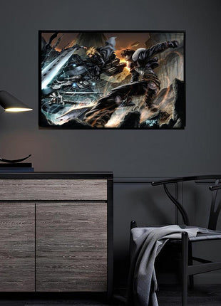 Squall vs Cloud Wall Art | Final Fantasy Fan Art | Snapping Turtle Gallery - Snapping Turtle Gallery