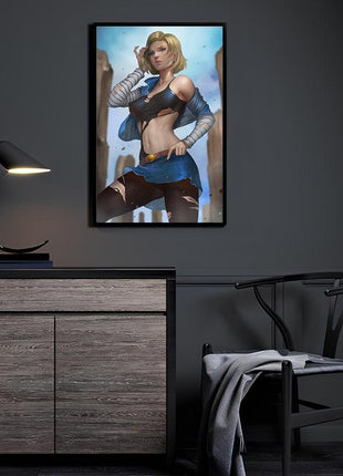 Android 18 Wall Art | Dragon Ball Ultra-HD Acrylic, Metal & Canvas Print - Snapping Turtle Gallery