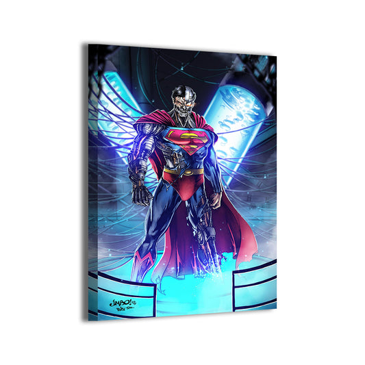 Steel Nemesis Wall Art Canvas Print – Cyborg Superman by Jimbo Salgado & Tots Valeza
