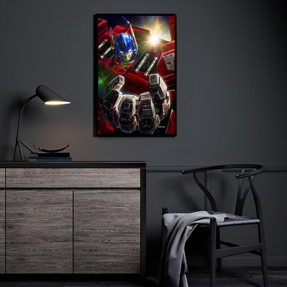 Steel Vanguard Wall Art Room Mockup – Optimus Prime Transformers by Ryan Pasibe