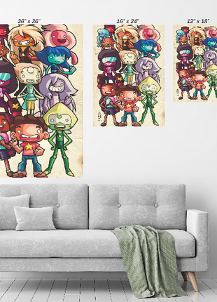 Steven Universe Wall Art | Gem Squad Shuffle | Snapping Turtle Gallery - Snapping Turtle Gallery