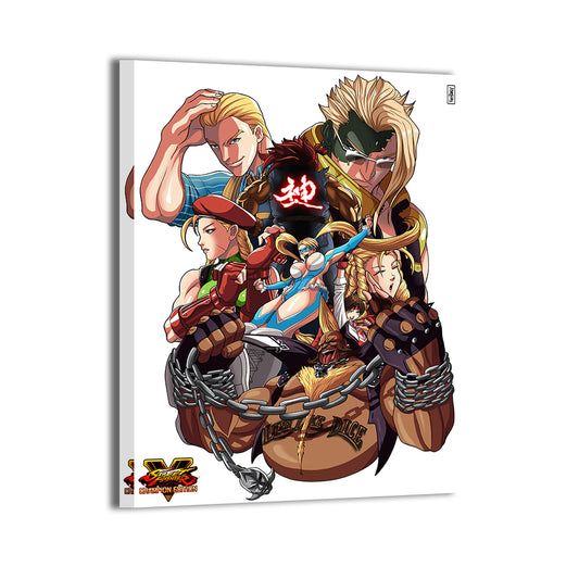 Street Fighter V Champions Canvas Print – Cammy, Vega, Cody, R. Mika, Karin, Necalli by Ray Dash