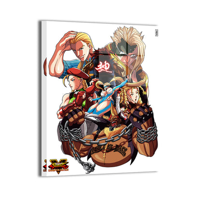 Street Fighter V Champions Metal Print – Cammy, Vega, Cody, R. Mika, Karin, Necalli by Ray Dash