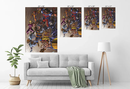 11x17 poster of X-Force members including Cable, Domino, Warpath, and more
