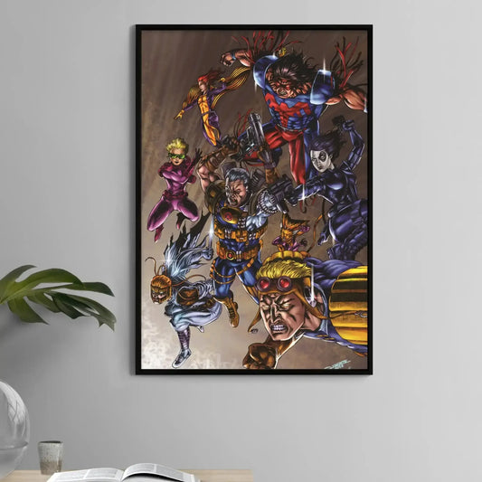 11x17 poster of X-Force members including Cable, Domino, Warpath, and more
