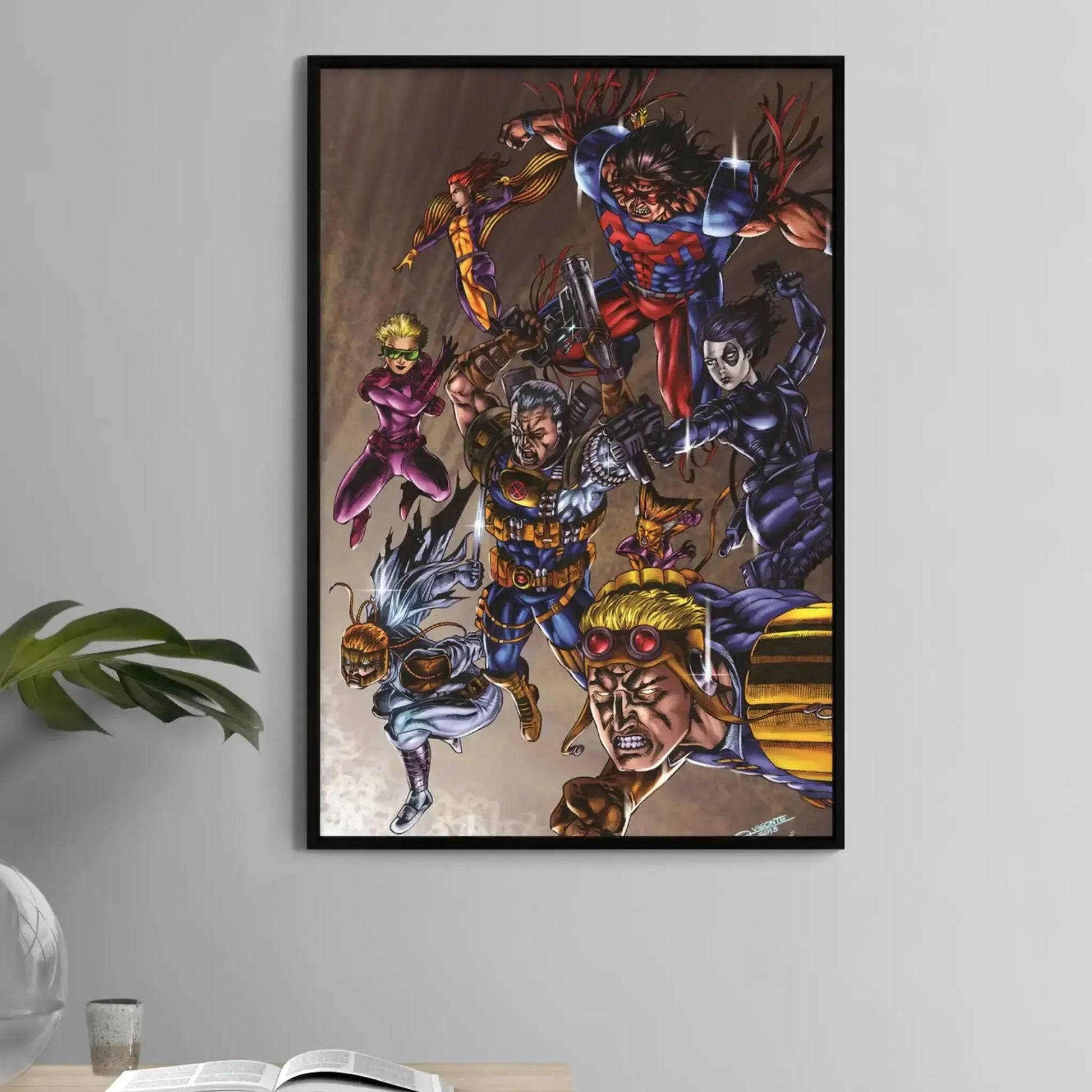 11x17 poster of X-Force members including Cable, Domino, Warpath, and more