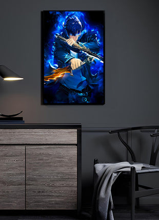Sung Jinwoo Solo Leveling Wall Art | HD Acrylic, Canvas, Metal Prints, Sung Jinwoo Shadow Monarch Solo Leveling wall art. 3mm Acrylic, Dye-Sub Metal & Gloss Canvas. Ready to hang. Buy 3 Get 1 FREE!, [-Snapping Turtle Gallery