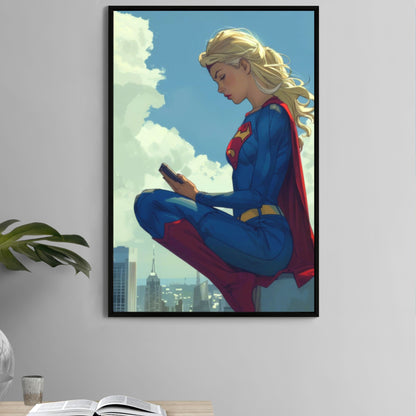 Supergirl Peaceful Skys Wall Art on premium canvas, acrylic, and metal – front view