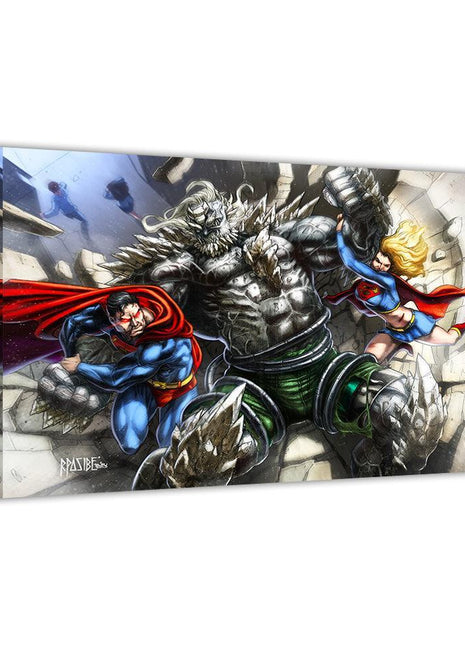 Superman & Supergirl Wall Art | DC Comics Fan Art | Snapping Turtle Gallery [variant_option1] Print, Premium Wall Art by Snapping Turtle Gallery
