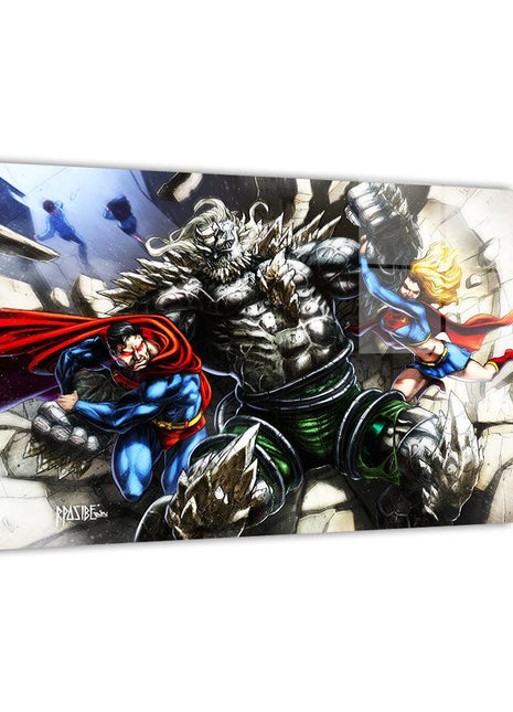 Superman & Supergirl Wall Art | DC Comics Fan Art | Snapping Turtle Gallery [variant_option1] Print, Premium Wall Art by Snapping Turtle Gallery
