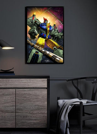 Swoop Dinobot Art | Acrylic, Metal & Canvas - Snapping Turtle Gallery