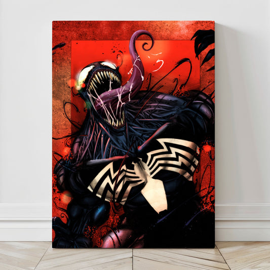 12x18 canvas print of chaotic Venom portrait with red backdrop