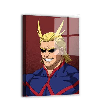 Metal — sleek metallic finish; powerful anime hero bust with luminous color and fine detail; illustration by Sam Dela Torre.