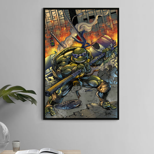 Donatello TMNT wall art 11x17 print – bo staff action pose