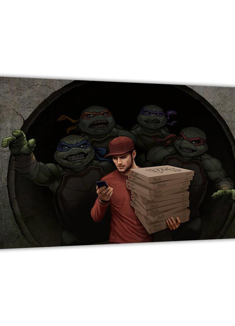 The Pizza Delivery Guy, , Posters, Prints, & Visual Artwork, Snapping [variant_option1] Print, Premium Wall Art by Snapping Turtle Gallery