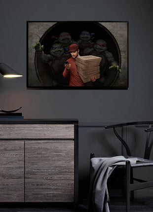 The Pizza Delivery Guy, , Posters, Prints, & Visual Artwork, Snapping [variant_option1] Print, Premium Wall Art by Snapping Turtle Gallery