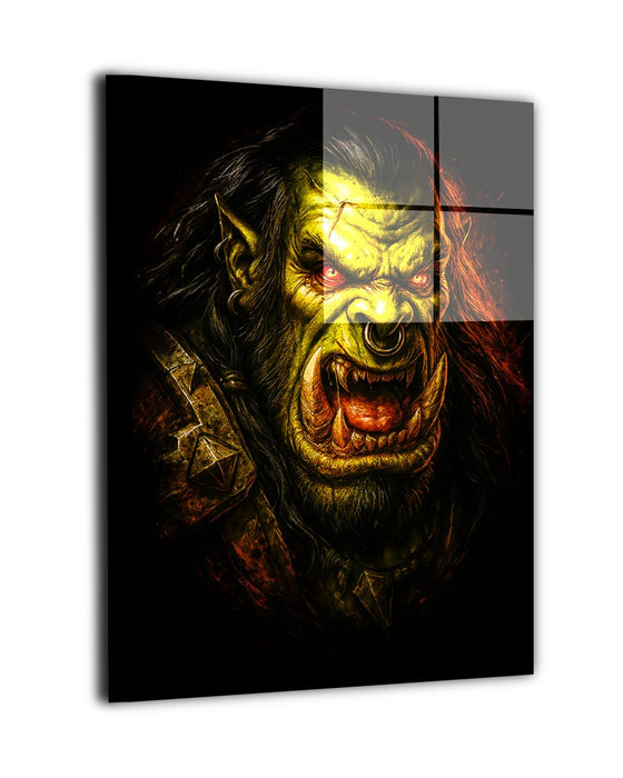 Warchief's Fury metal wall art showing Thrall in a close orc portrait