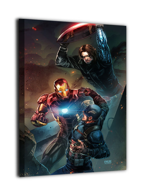 Three-Way Fracture Captain America Civil War canvas wall art