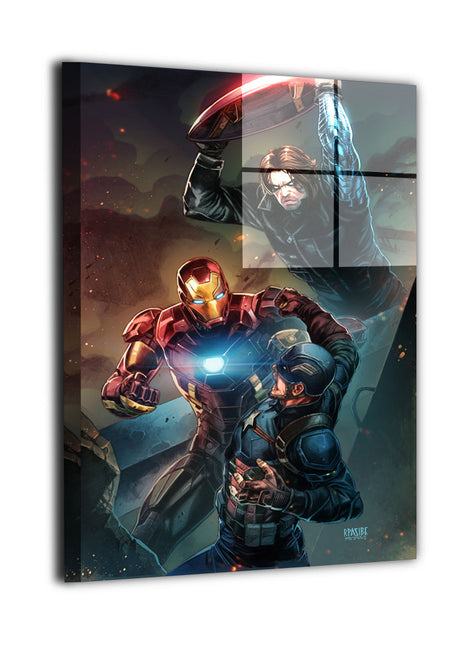 Three-Way Fracture Captain America Civil War metal wall art