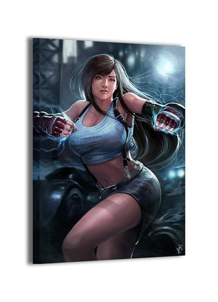 Tifa Lockhart Art | Acrylic, Metal & Canvas - Snapping Turtle Gallery