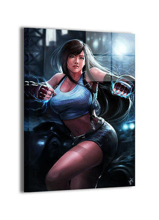Tifa Lockhart Art | Acrylic, Metal & Canvas - Snapping Turtle Gallery