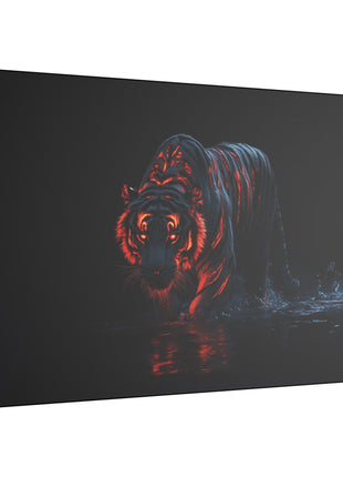 Tiger Red Stripes Art | Acrylic, Metal & Canvas - Snapping Turtle Gallery
