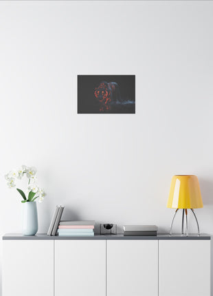 Tiger Red Stripes Art | Acrylic, Metal & Canvas - Snapping Turtle Gallery